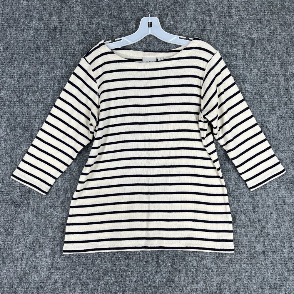 LL Bean Womens Large 3/4 Sleeve Striped tee